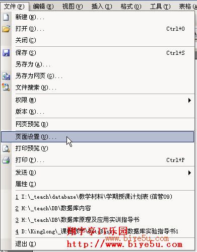 word的下拉菜单——文件菜单