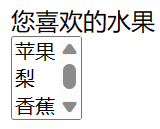 HTML select的size属性和multiple属性