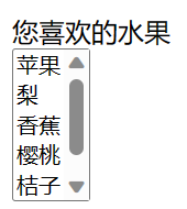 HTML select size属性
