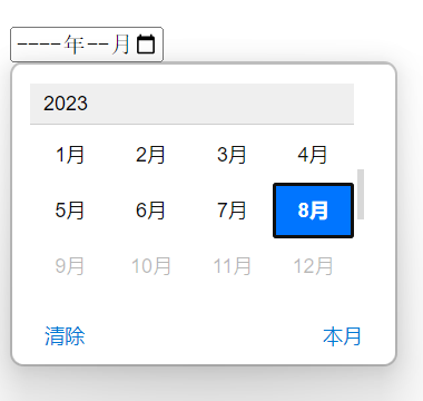 html月份控件max属性
