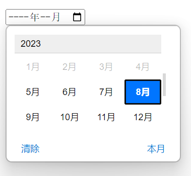 html月份控件min属性