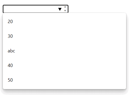 html数字输入控件list属性在edge浏览器中的显示效果