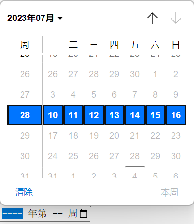 html星期控件-设置了step属性和max属性